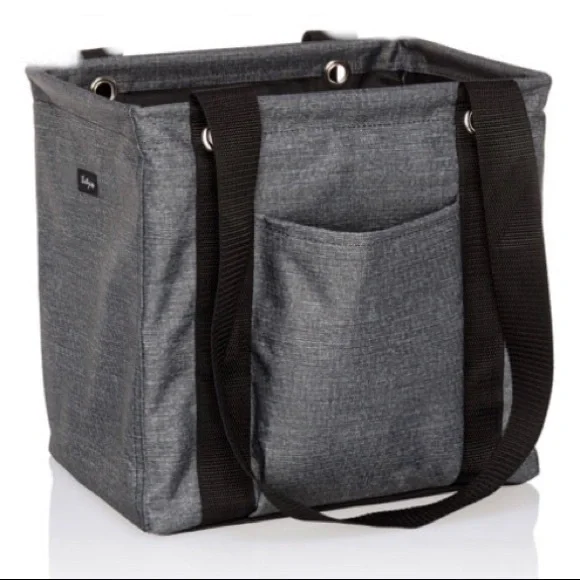 Charcoal Crosshatch Small Utility Tote - Picture 1 of 6